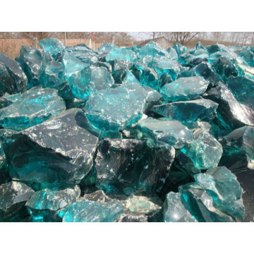 roche de verre de laitier turquoise concassée